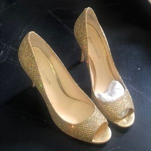 4” gold heels